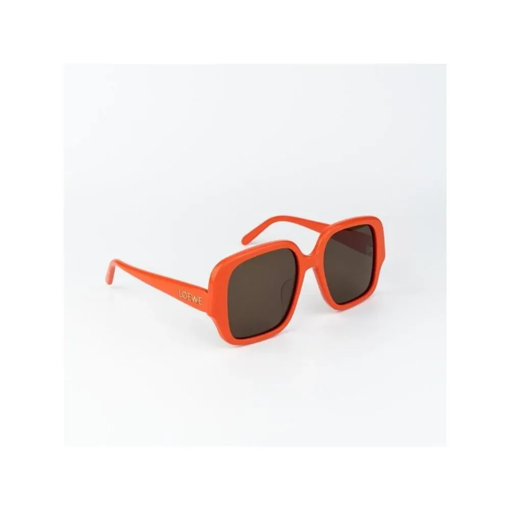 Loewe Women Sunglasses Orange Brown Square LW40134U 42E NEW AUTHENTIC